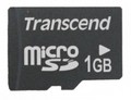 Флеш карта памяти Micro SD 1Gb Transcend (TS1GUSD)